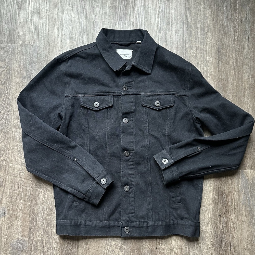 Paper Denim & Cloth Black Denim Jacket Heavyweight‎ Large Cotton  Button Thick